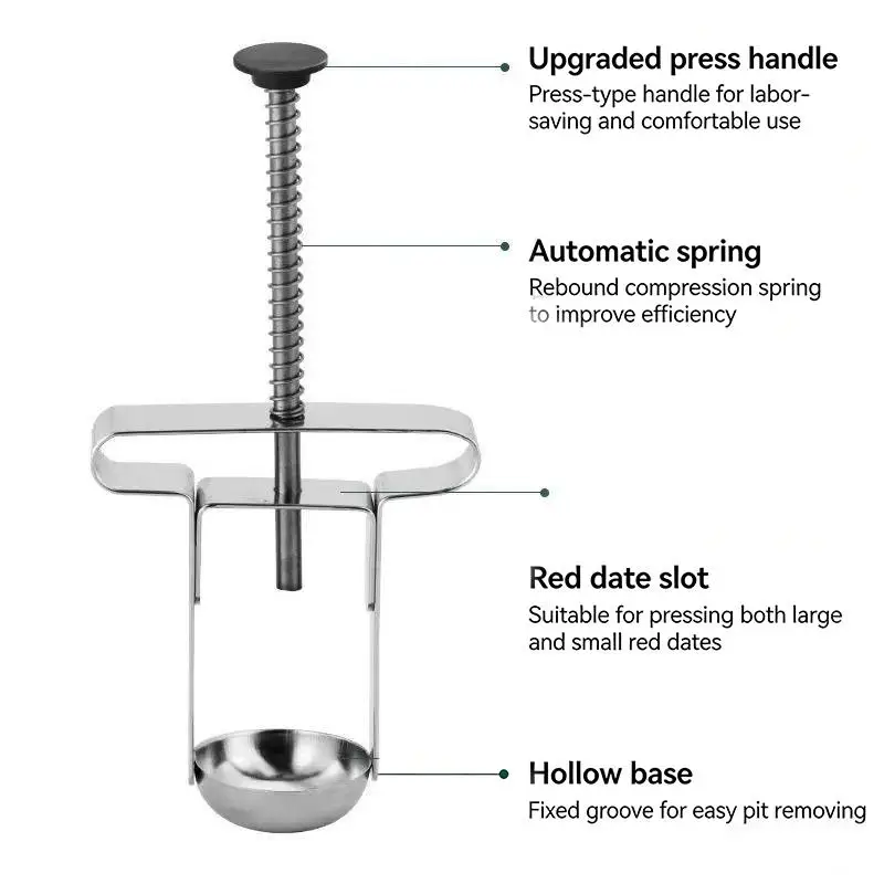 Stainless Steel Date Pitter Multi Purpose Household Tool 1 Step Pit Removal for Baking DecorHot Sale
