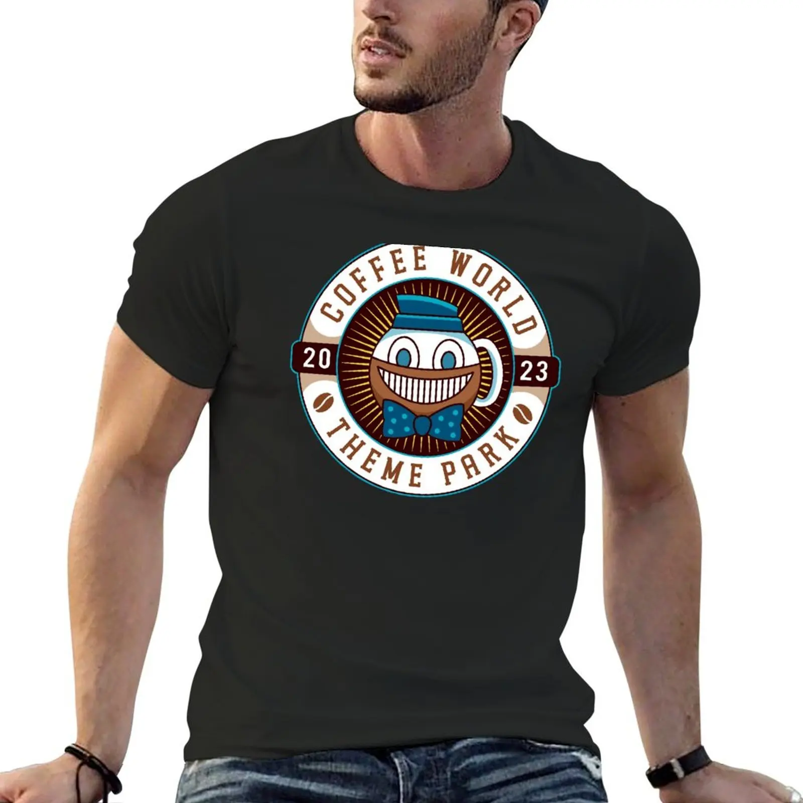 

Watery Coffee World Emblem T-Shirt oversized kawaii clothes tshirts for men