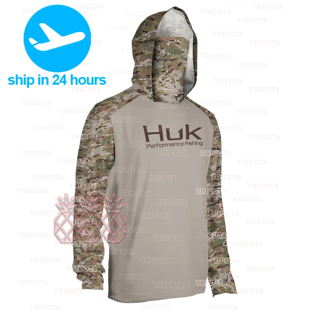 

HUK Fishing Shirts Men Sun Protection Long Sleeve Jerseys Summer UPF50+ High Performance Fishing Clothes Anti-UV Fishing T-Shirt