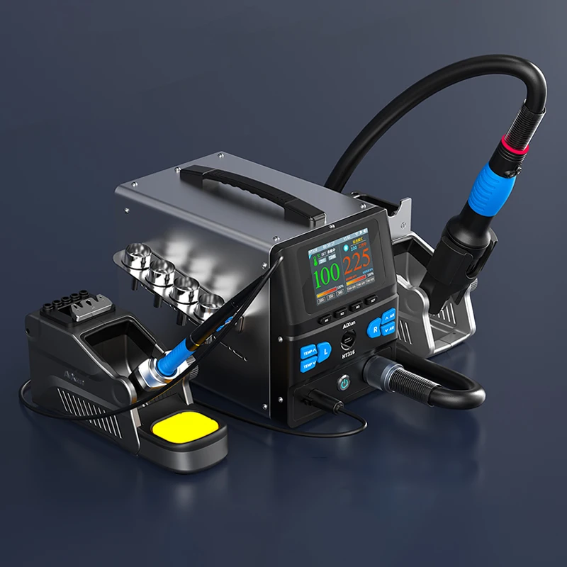 

AiXun HT316 2-в-1 паяльная станция горячего воздуха и паяльник 1400 Вт + 150 Вт управление жестами Bluetooth/WiFi для ремонта печатных плат телефона