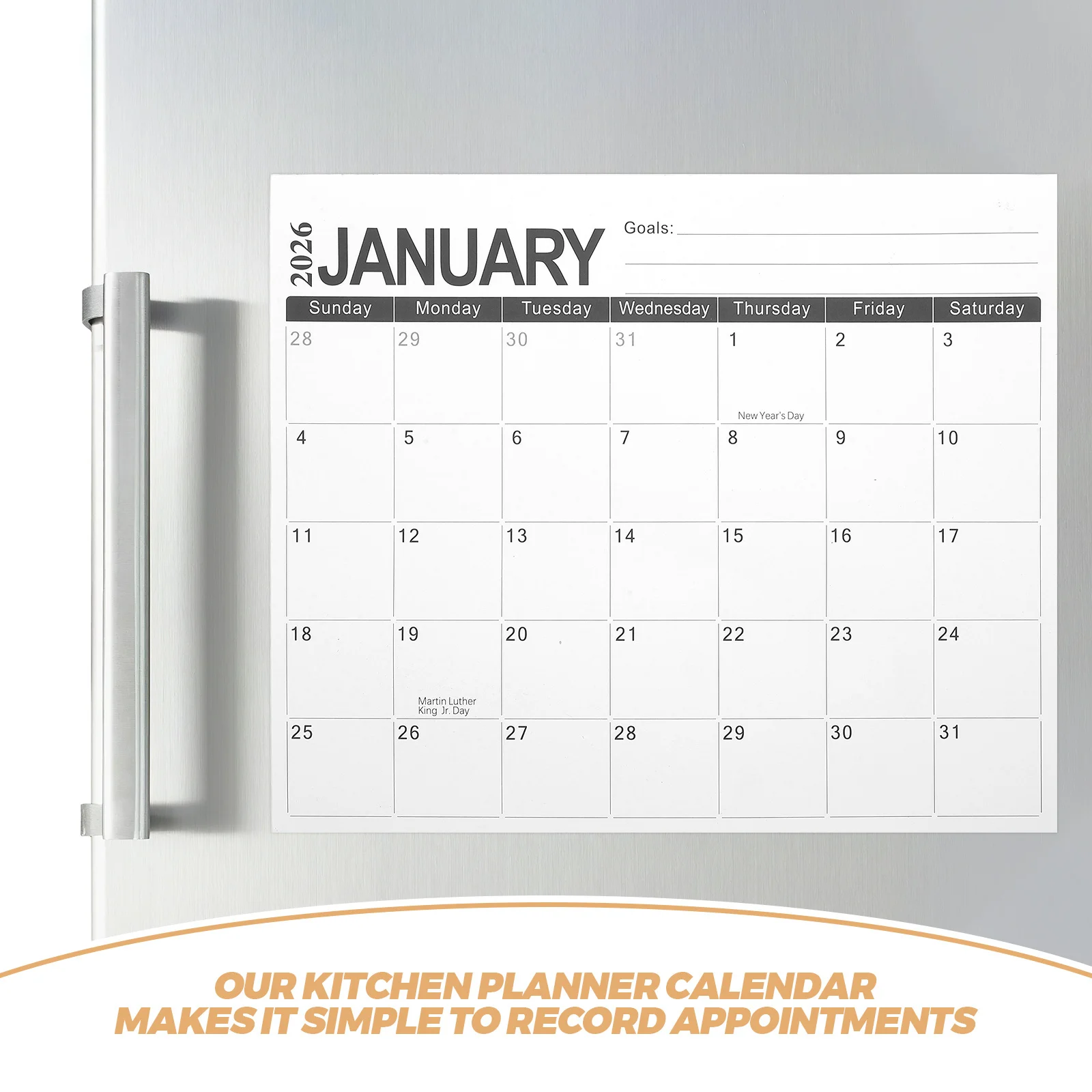 Magnetic Fridge Calendar Planner 2026-2027 12x10in Monthly Writable Calendar Pad Refrigerator Organizer Kitchen School Schedules