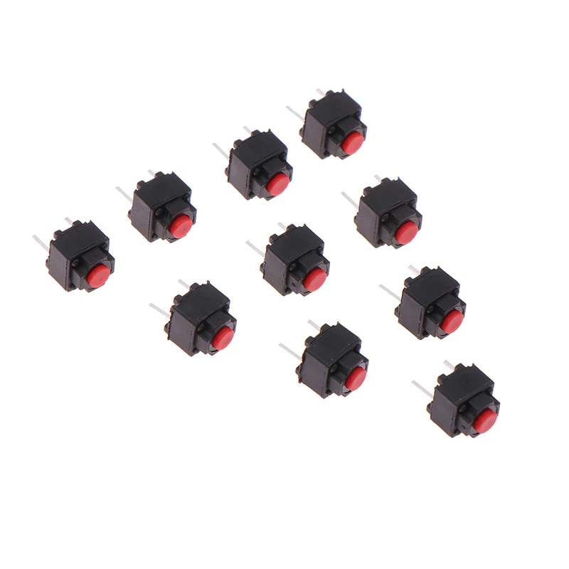 10Pcs Dustproof Silent Red Headed Switch Wireless Mouse Button Micro Switch 6*6*7.3 DIY Accessories Mute Button