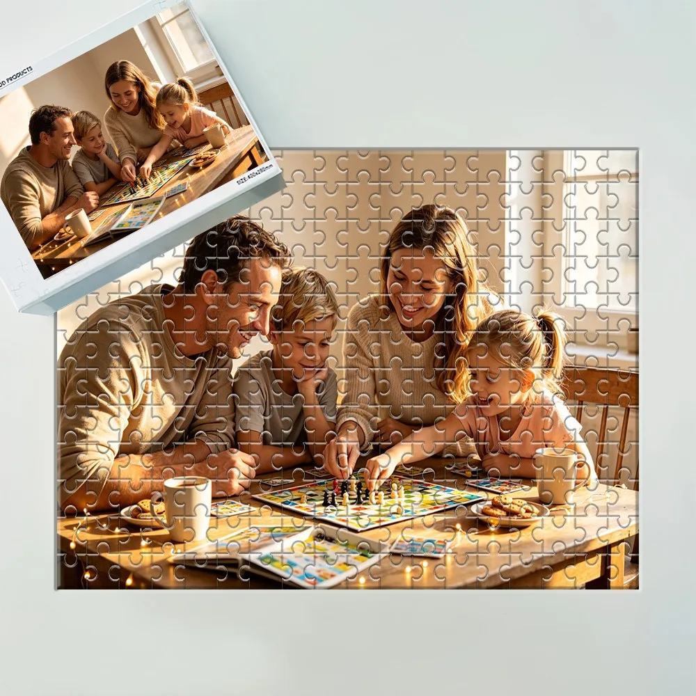 35/300/500/1000pcs Personalized Custom Photo Puzzle Family Photos for Dad Grandmother Grandad Godmother
