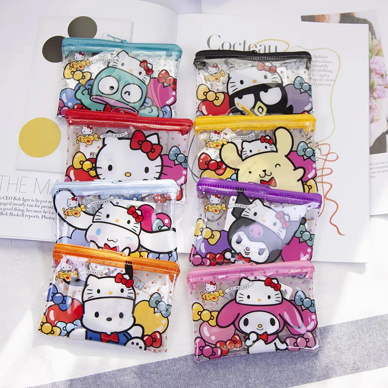 

MINISO Sanrio Company, Ltd.ed 50th Anniversary Limited Edition PVC Material Cute Transparent Storage Bag with Zipper Collection