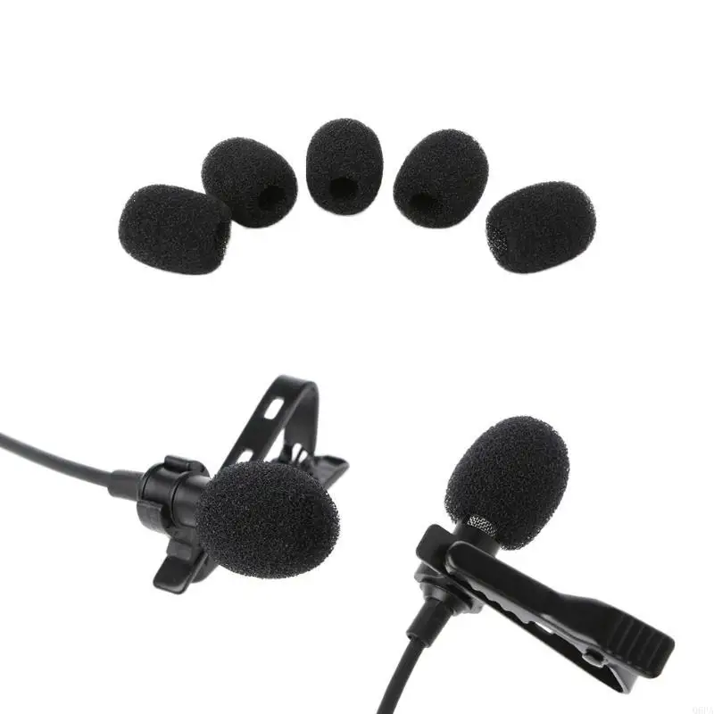 5X Round Ball Lavalier Microphone Foam Windscreen Sponge Windshields 6mm Opening