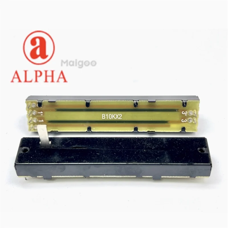 1 PCS Taiwan ALPHA Aihua Dual B10KX2 Stage Light Pusher 8.8 Pusher Sliding Potentiometer with Dustproof Inner Pin