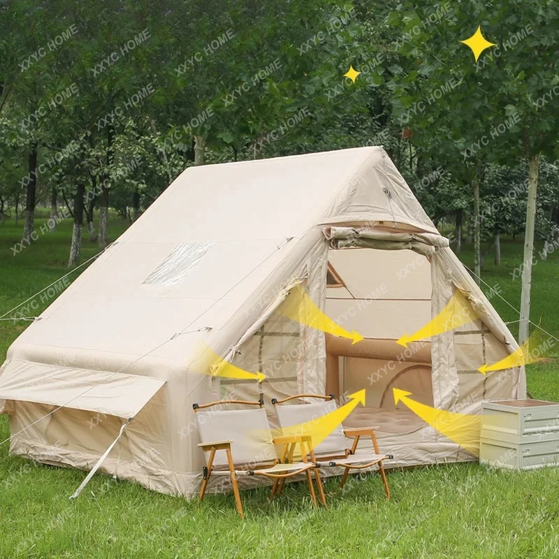 Outdoor Inflatable Tent Outdoor Camping Gear Full Portable Tent Camping Overnight Thickened Oxford Cloth Tent
