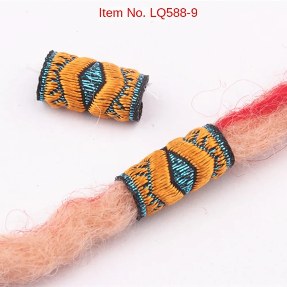 10Pcs/Set Mini Fabric Hair Braid Beads Reggae Hiphop Colorful Cloth Dreadlock Beads Embroidery Decoration African