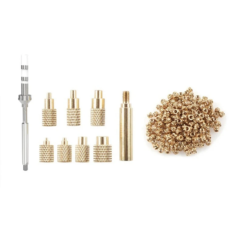 Heat Insert Nut Iron Tip TS100 Soldering Iron Tip Insert With 100Pc M3 Nut M2-M8 Brass Hot Melt Insert Nut Insertion Kit