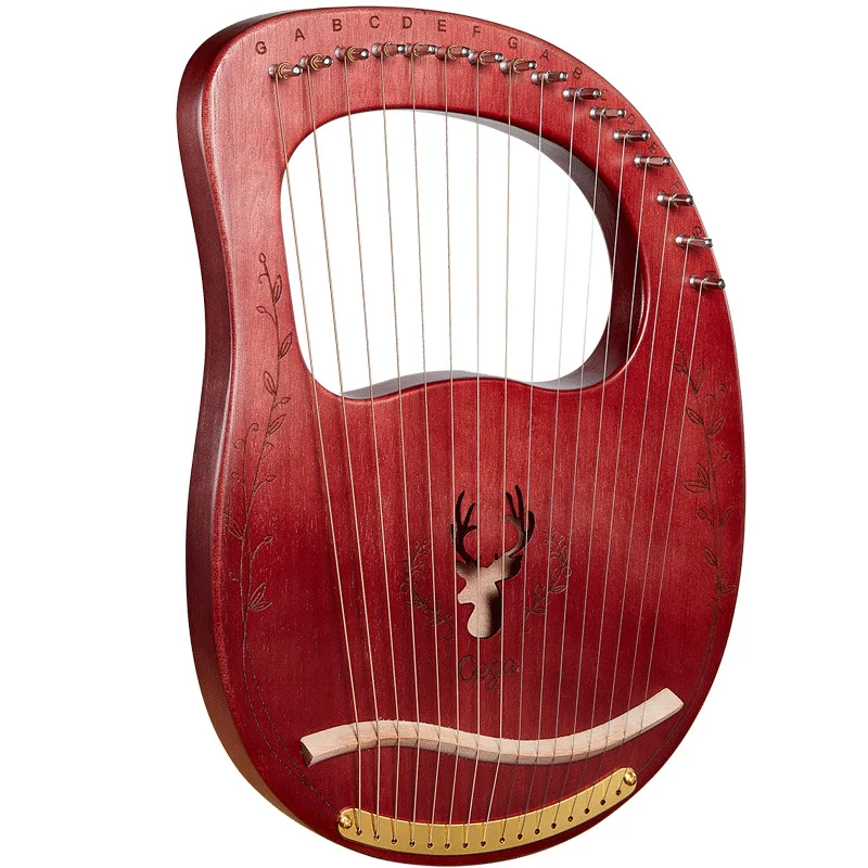 16 Strings Lyre Harp Mahogany Wood Harp Piano Stringed Musical Instrument With Tuning Wrench Spare Strings