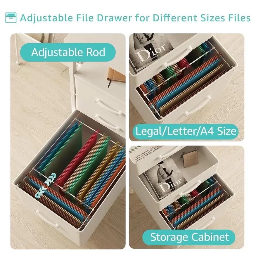 مكتب كمبيوتر أبيض مع خزانة أدراج الملفات، مكتب مكتب منزلي مقاس 55 بوصة مع أرفف حامل شاشة، مكاتب ألعاب دراسة الكتابة مع