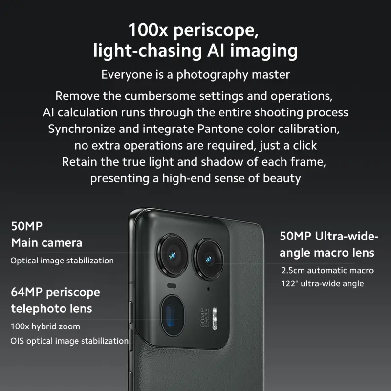 هاتف ذكي Motorola MOTO X50 Ultra، روم عالمي أصلي، معالج Snapdragon 8s Gen3، كاميرا 50MP، شاشة POLED 6.7 بوصة، معدل تحديث 144Hz، شحن لاسلكي - 5