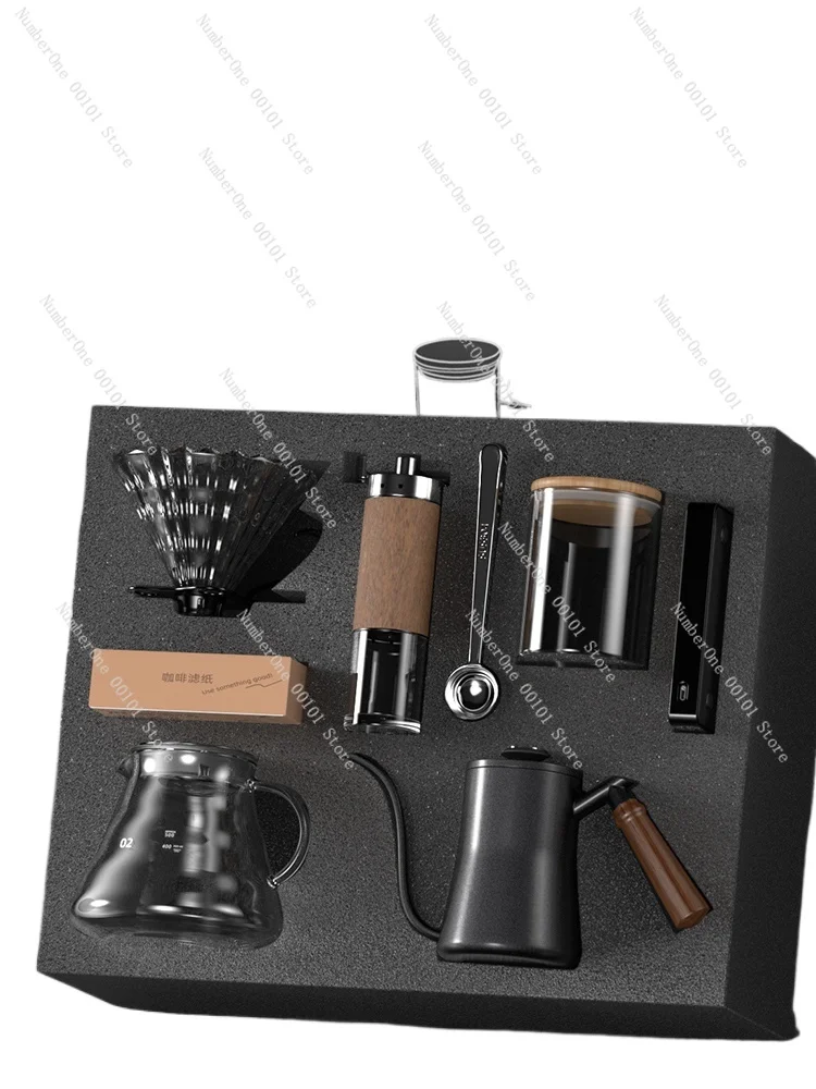 

Hand Made Coffee Maker Suit Hand Grinder Household Hand-Cranked Small Coffee Bean Grinder Set