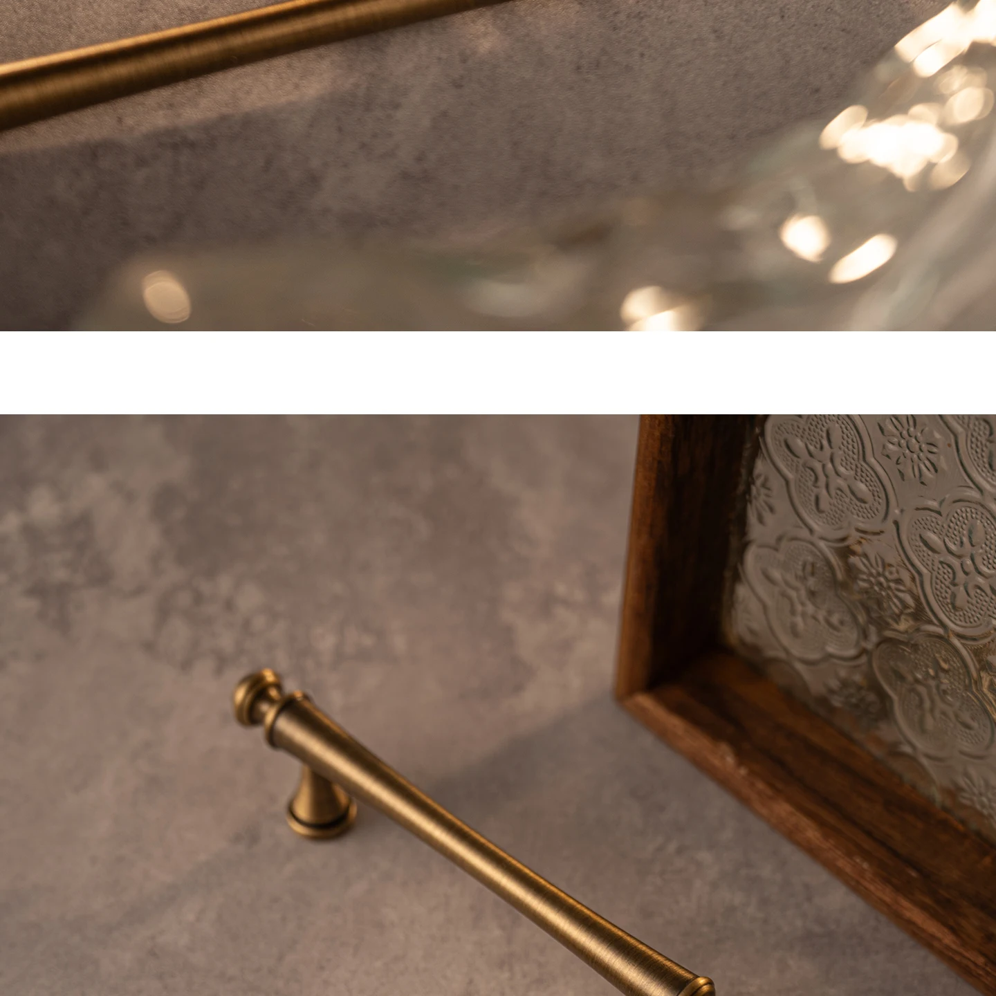 Antique brushed brass cabinet pull 5