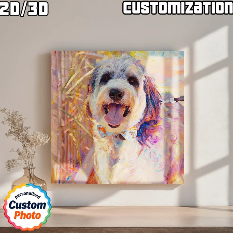 

Customizable Canvas Prints with Images Converted to Dreamy Watercolor Style, Artist-Designed Elegant Couple Images, Family Photos, Versatile Indoor and Outdoor Decoration, Optional 2D/3D World Cup Holiday Memorabilia