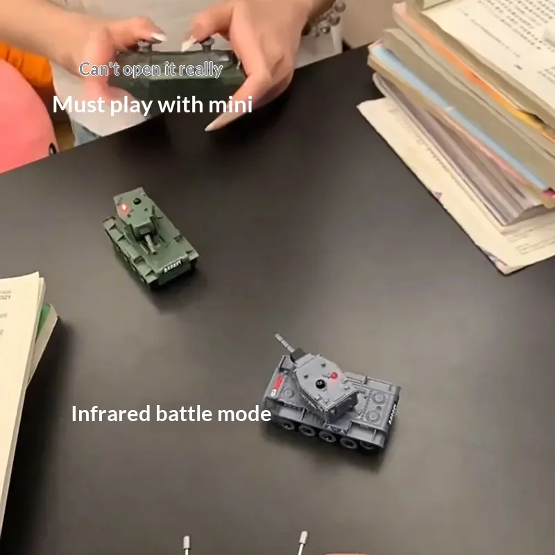Remote Control Mini Tank Simulation Model Four Way Wireless Charging Toy Birthday Gift For Kids Boys Girls Indoor Play