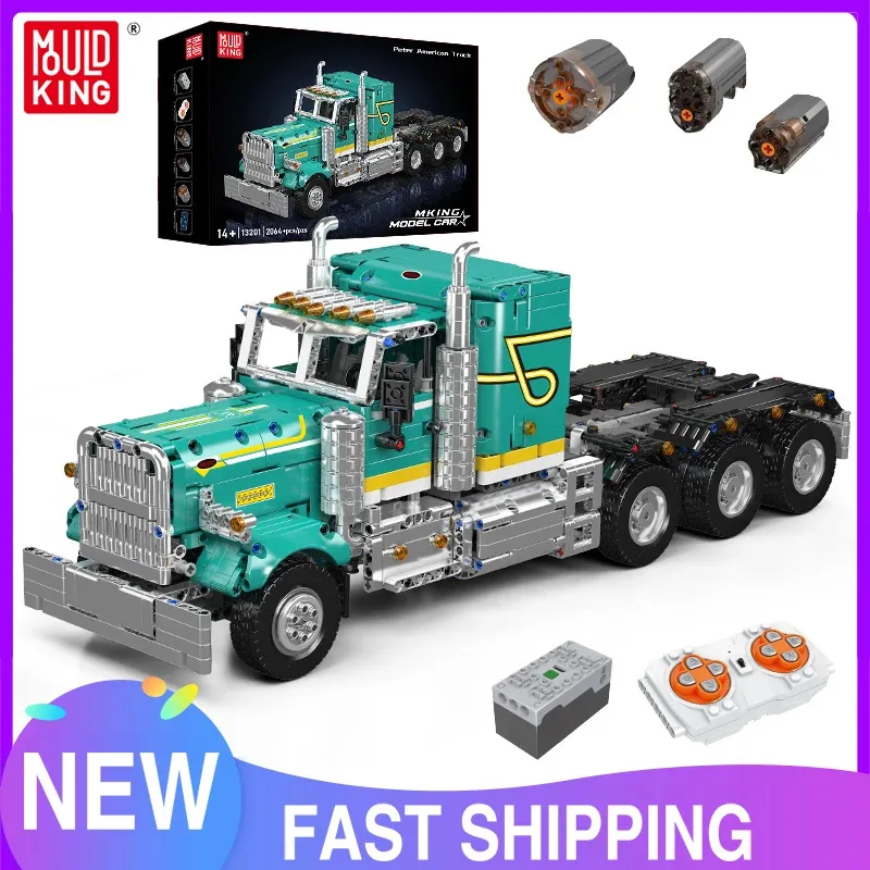 

Mould King 13201 Super Truck Model The Peter American Truck Remote Control Building Blocks Toy Set for Adults