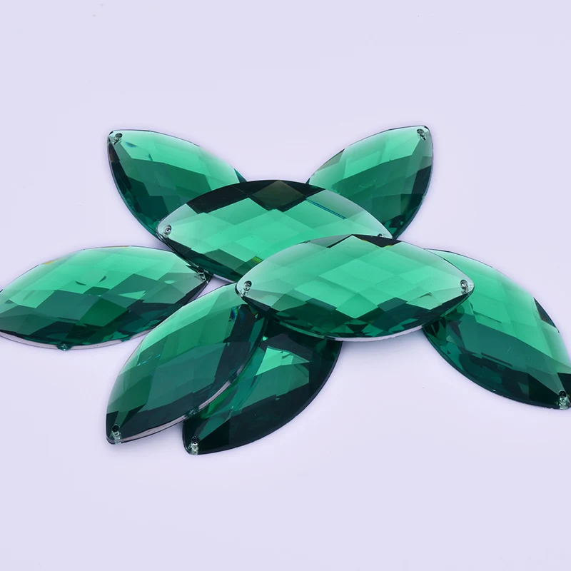 JUNAO 30*62mm Naai Grote Kristal AB Strass Naaien Paard Oog Acryl Stenen Applicaties Platte Achterkant Strass diamant