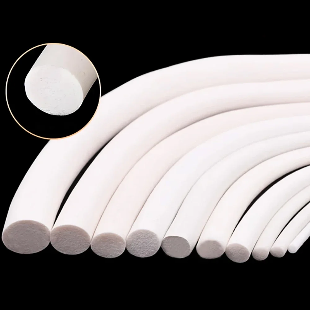 1-10 Meters White Round Silicone Foam Strip Furniture Cabinet Door Seal Sealing Strip Sponge Dia 1/2/4/6/8/10/12/16/20/22/25mm﻿