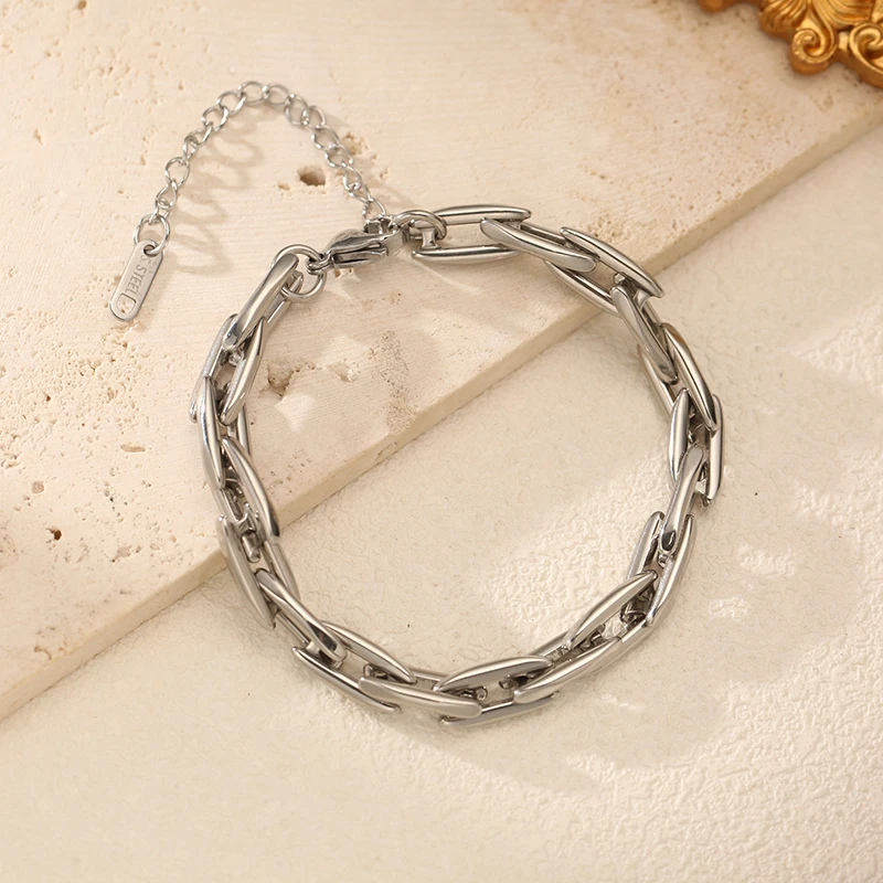 EILIECK 316L Edelstahl Hochwertiges Handgefertigtes Kettenhalsketten-Armband-Set Geschenk für Frauen Neue Mode Wasserdichter Schmuck – Detail 15