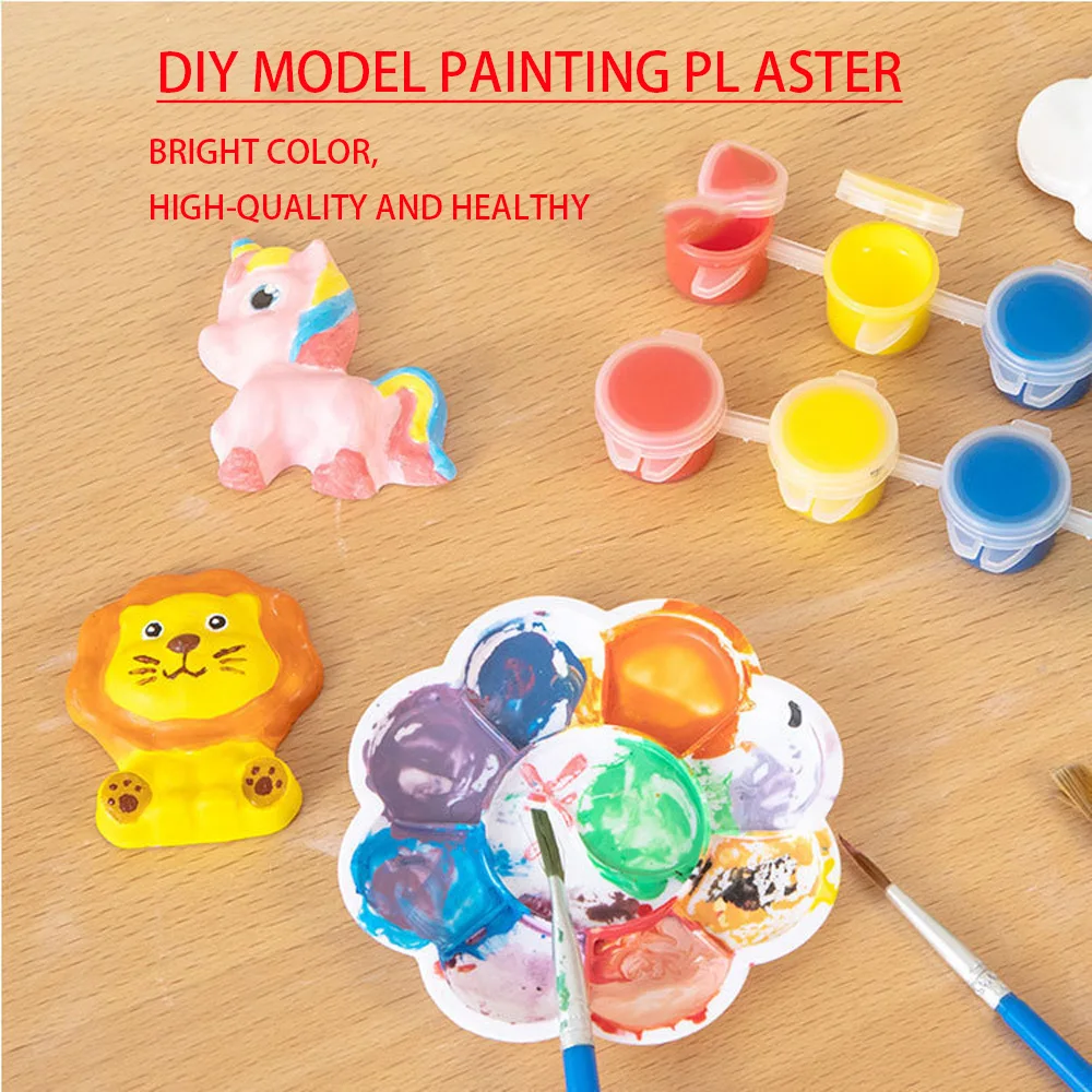 Children Graffiti Gypsum DIY Toys Creativity Scrawl Paint Set Drawing Cute Animals Cartoon for Kids Boys Girls Christmas Gifts