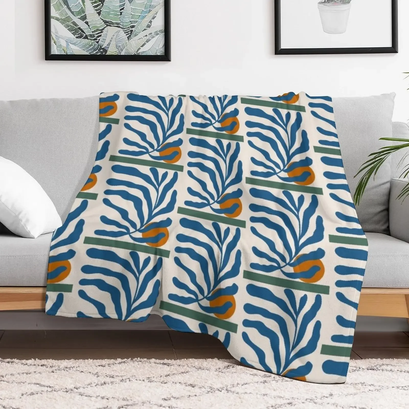 Matisse Jazz Exhibition Papier Decoupes Cut Outs Blue Sleeveless Top Throw Blanket for sofa Multi-Purpose Soft Big Blankets