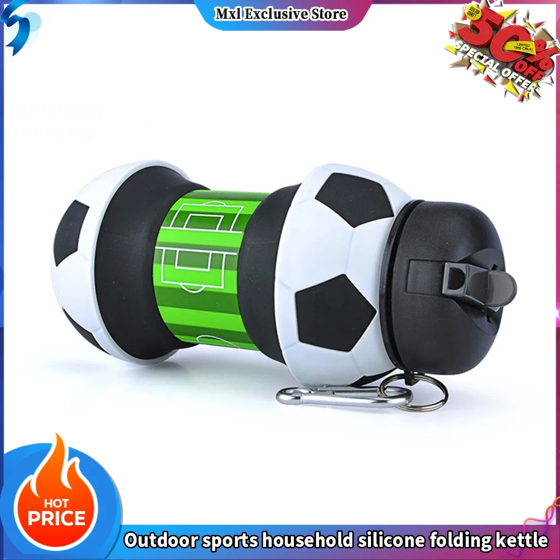 Fold Water Bottle Camping Cups Mug Outdoor Sports Basketball Football Tennis Golf School Leakproof Portable Water Bottle