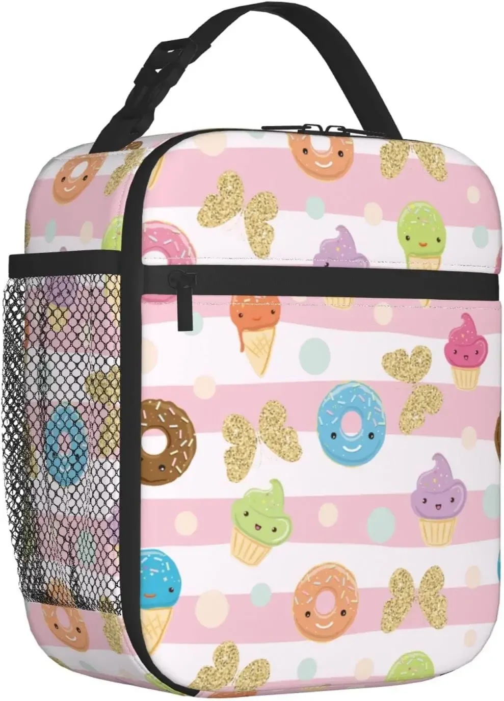 Donuts Lunch Bag Double Insulated Leakproof Lunch Box Tote Bag Cooler Lunch Organizer for Work Picnic Travel Camping