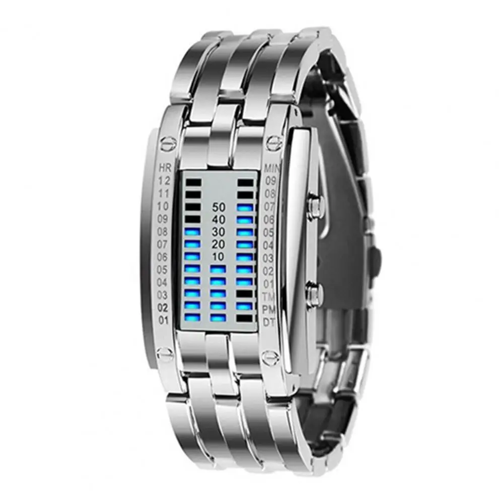 Creative Couple Wrist Watch With Strap Date Digital Tungsten Steel Luxury Wristwatch Fashion Luminous Watch LED