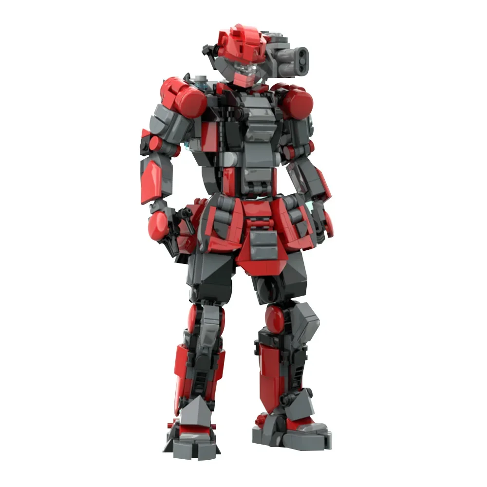 MOC-217785 Titania Robot Building Blocks Model Titania Red Mecha Fighting Robot Bricks Assembly Toys Kids DIY Birthday Gifts