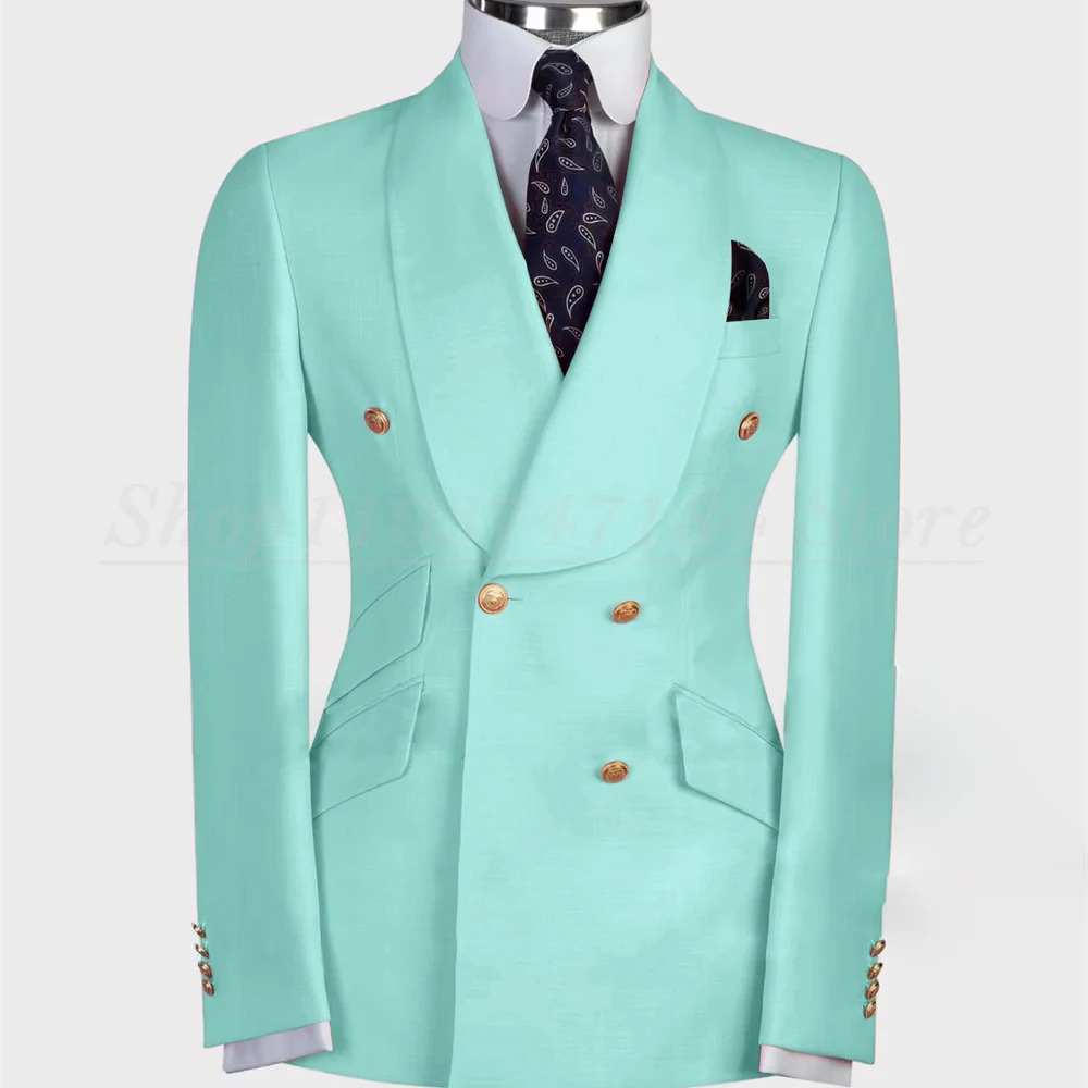 

Formal Travel Men's Jacket Suits Fashion Double Breasted Shawl Lapel Slim Fit 1 Piece Blazer High Quality Skinny Wedding Coat