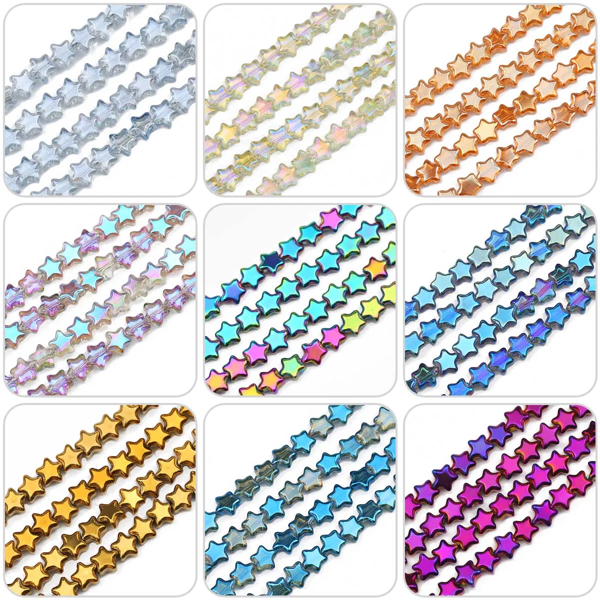 8mm 78 stücke Sternform österreich ischen Kristall Spacer Glas lose Perlen für Schmuck Herstellung Armband Anhänger Halskette Zubehör DIY