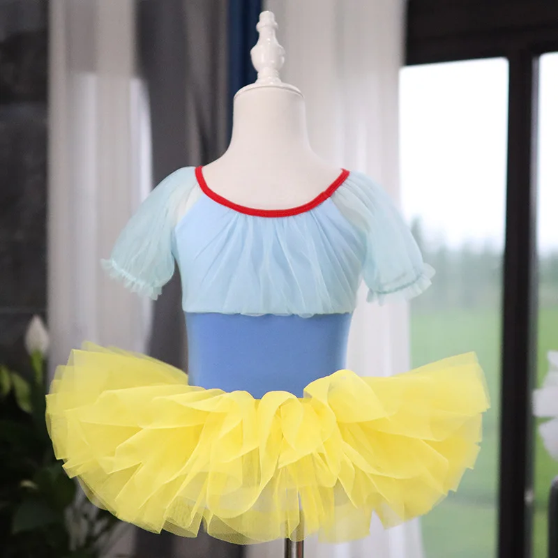 Girls Dance Costume Children Practice Clothes Summer Ballet Gymnastics Clothes Kids Snow White Dress Cotton Tutu Dress - view 3