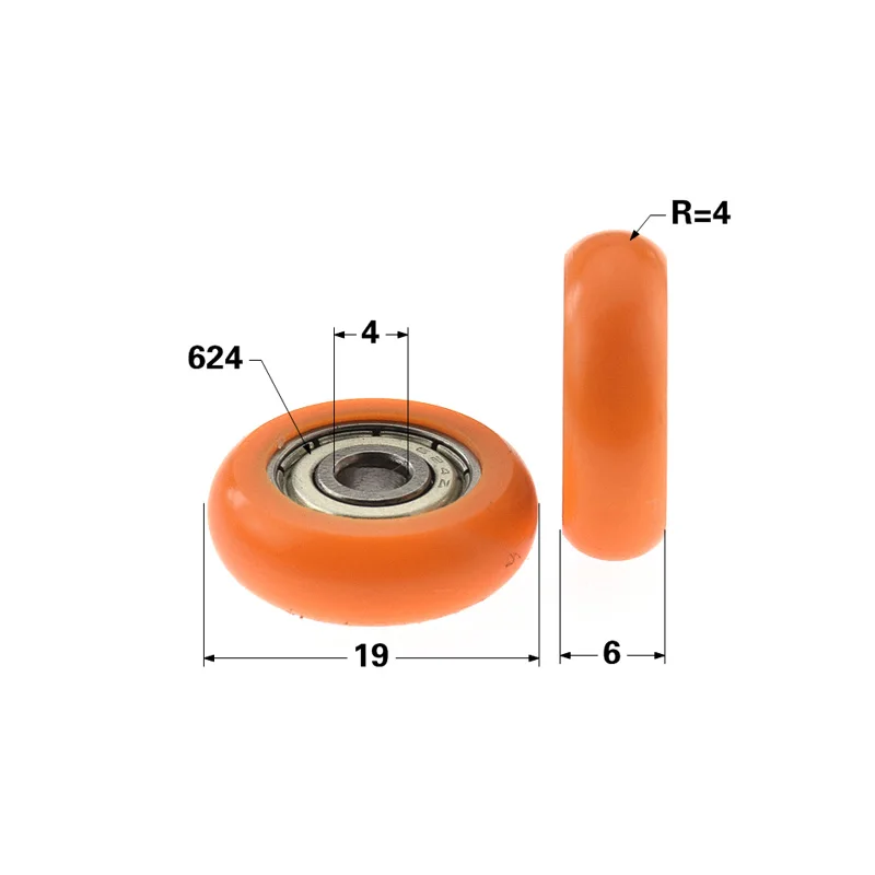 [R0419-6] 10PCS Spedizione Gratuita Cuscinetto a Sfere a Gola Profonda 624zz per Ruota 4*19*6 Tipo Rotondo Puleggia per Ruota Miniaturizzata Fai-da-te