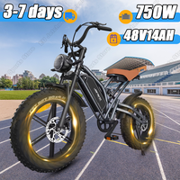 JANSNO X50P Electric Bicycle 750W Motor 48V14AH Battery Off-Road Motorcycle Electric Bike All Terrain 20*4.0Inch Fat Tire E Bike