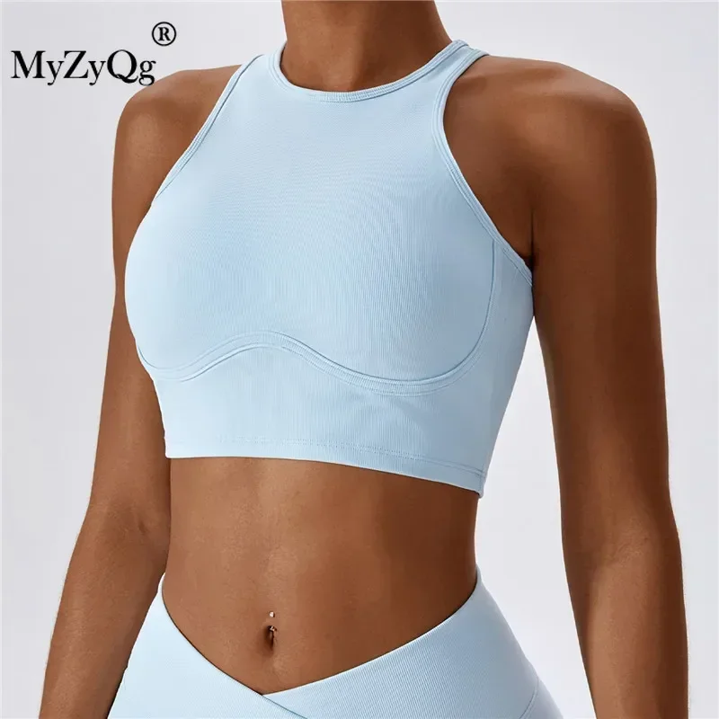 MyZyQg Women Shockproof Yoga Bras Quick Dry Sports Fitness Sling Cross Beauty Back Gym Running Vest Tank Cropped Tops