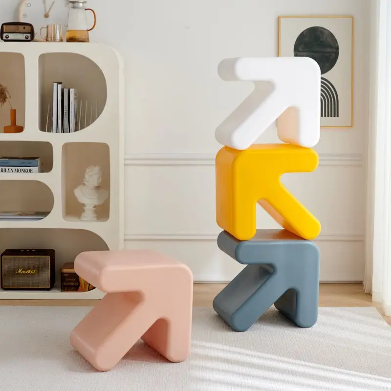 Nordic Small Stool Household Bench Creative Arrow Thickened Plastic Fitting Room Door Internet Celebrity Shoe Changing Low Stool