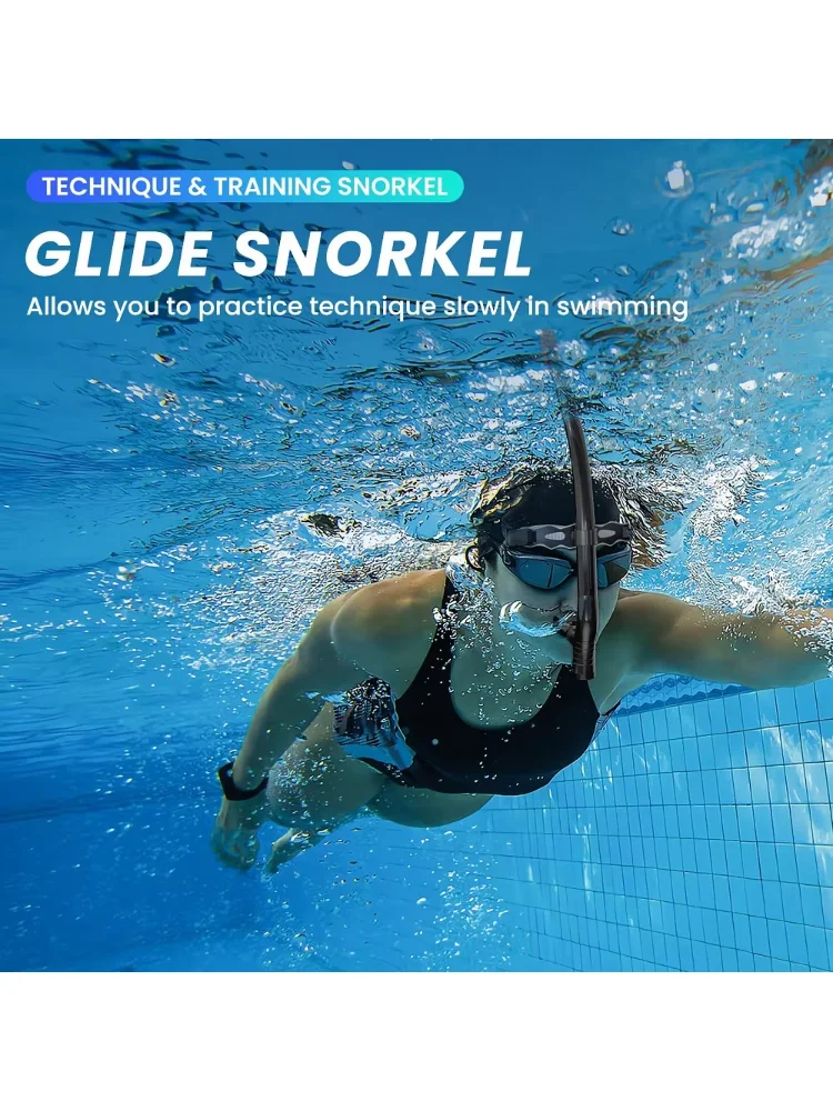 Original Center-Mount Swimmer's Snorkel for Lap Swimming and Swim Training Silicone Mouthpiece One-Way Purge Valve