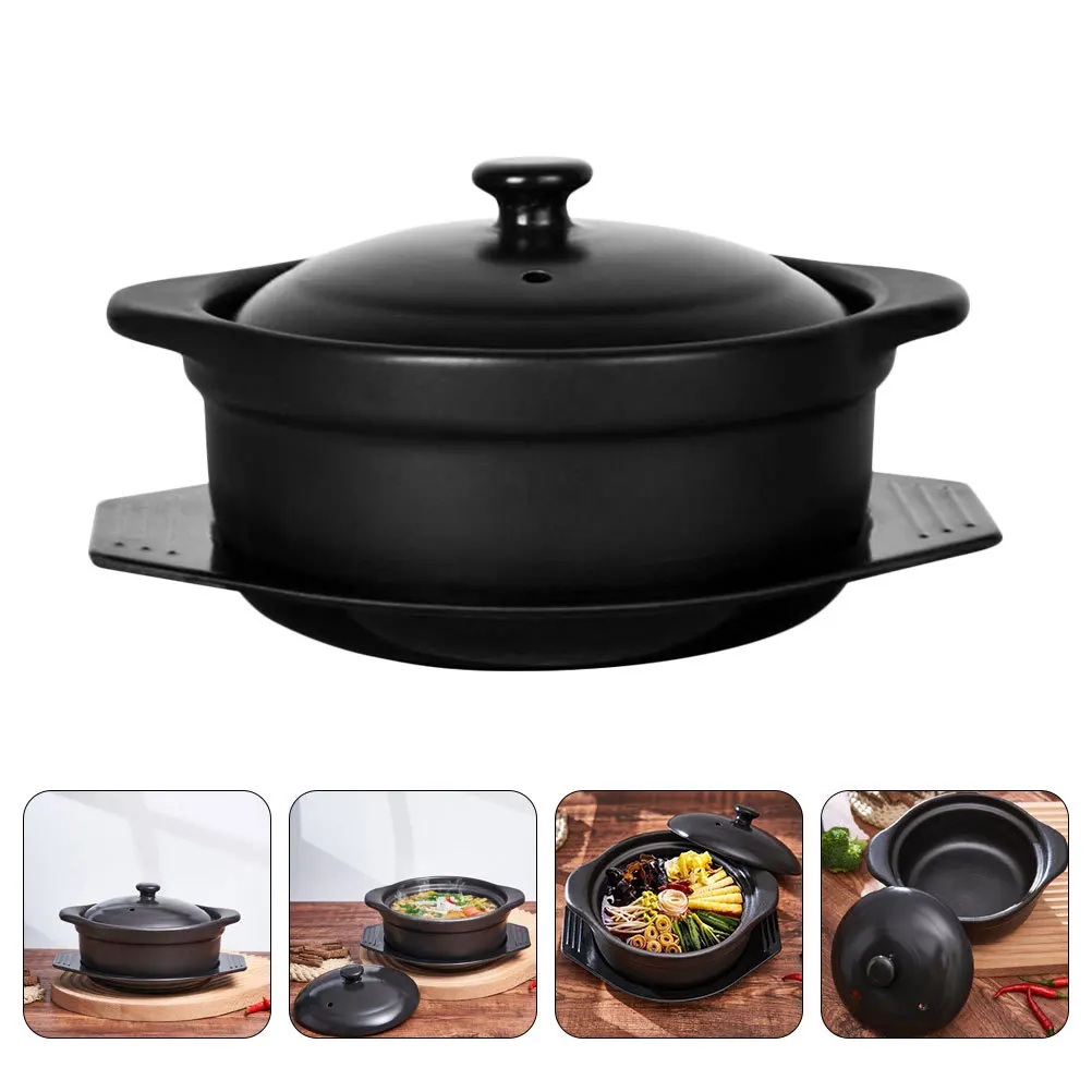 

Ceramic Stew Pot Multi-Functional Cooking Pot Smooth Surface Nonstick Heat Resistant Kitchen Stockpot for Soup Braised Chicken