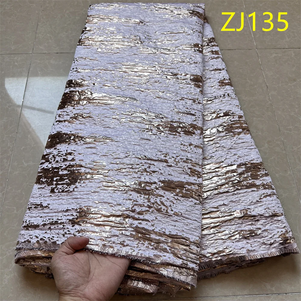 

2026 African Nigerian Tulle Lace Fabric Organza Embroidery Guipure Party Gown Brocade Sequins High Quality 5Yard ZJ135
