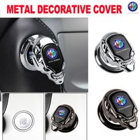 For Alfa Romeo Sportiva Stelvio 147 GT Brera Sliver/Brown Car Engine Start Stop Button Protection Cover Sticker Auto Accessories
