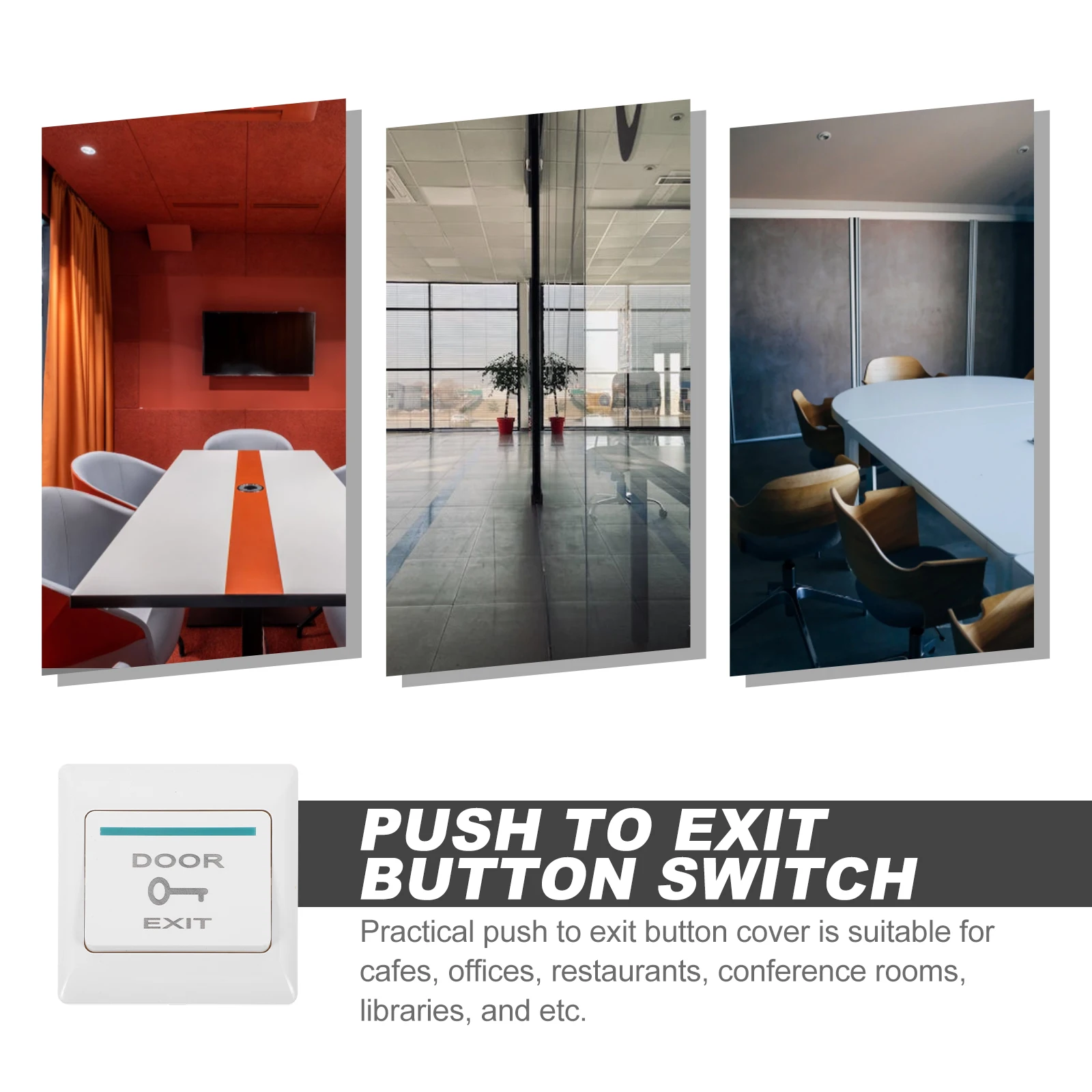 Door Access Control Panel Cover Heavy Duty Push To Exit Button For Office Cafe Restaurant Library Wall Plate For Doorbell Plates