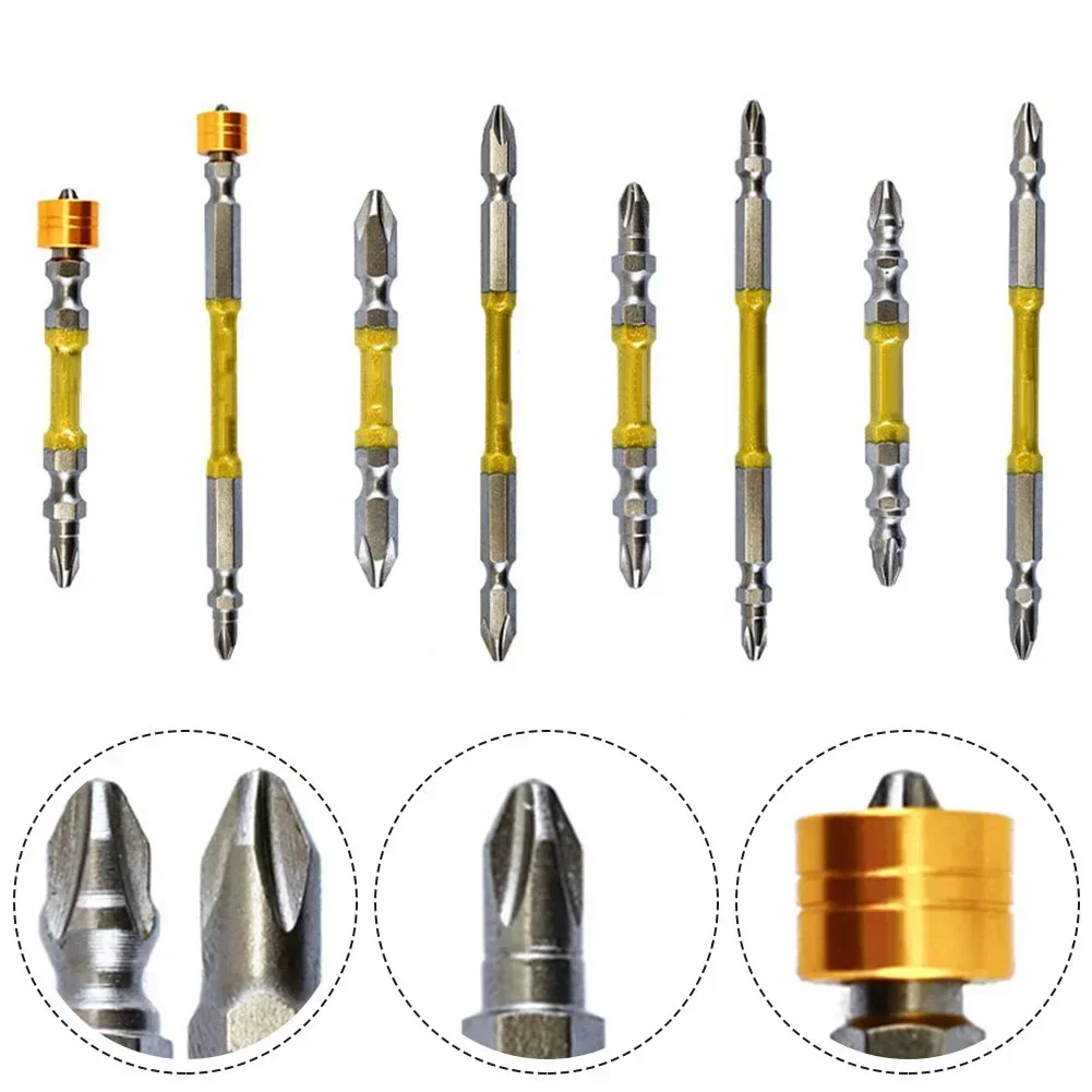 1pc Double Head PH2 Screwdriver Bit With Magnetic Ring 65-110mm Cross Head Impact Screwdriver Bit Electric Screw Driver Tools