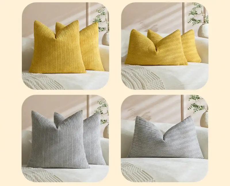 2 Stück Cord-Kissenbezüge mit 3D-Stickerei, Retro Einfarbiger Plüsch-Kissenbezug, Dekorativer Sofa-Kissenbezug – Detail 9
