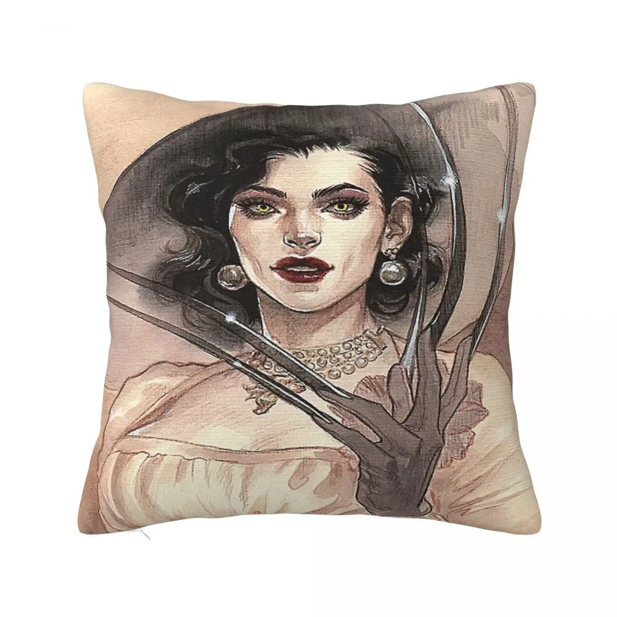 Resident Evil 4 - Lady Dimitrescu Square Pillow White Square pillow