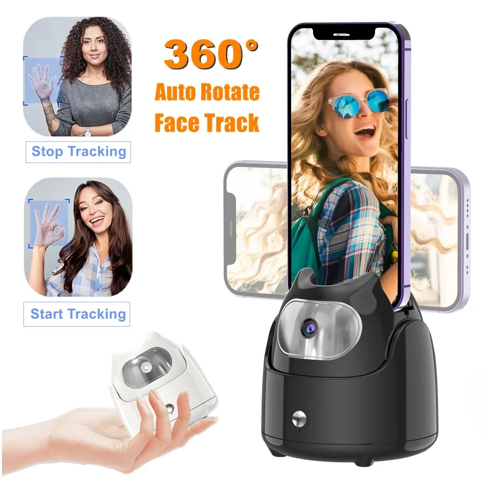 360°Rotation Intelligent Auto Face Tracking iPhone Holder Stand Gimbal Stabilizer for Tablet PC iPad Kitchen Video Call Watching