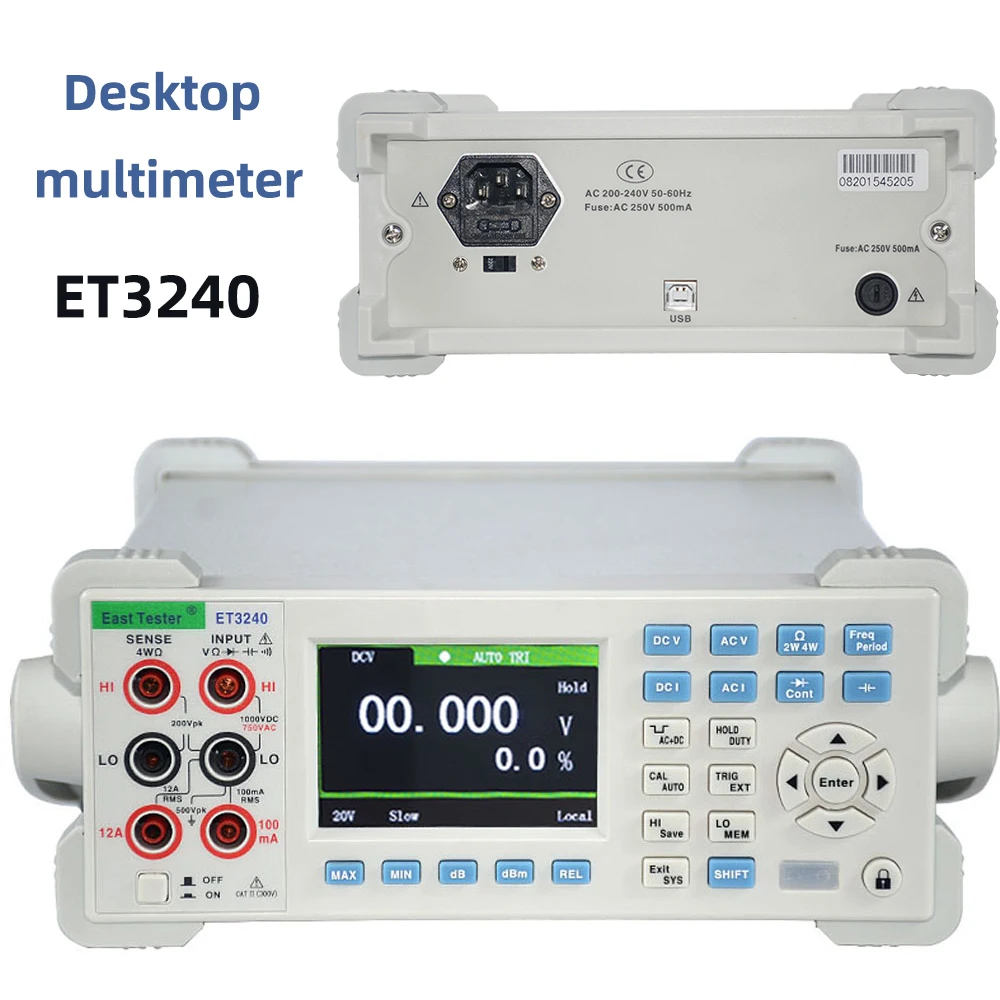 Multimetro digitale ET3240 conteggi automatici da banco 3.5 pollici Polegated TFT grande schermo trasparente Multi-metro Desktop ad alta precisione