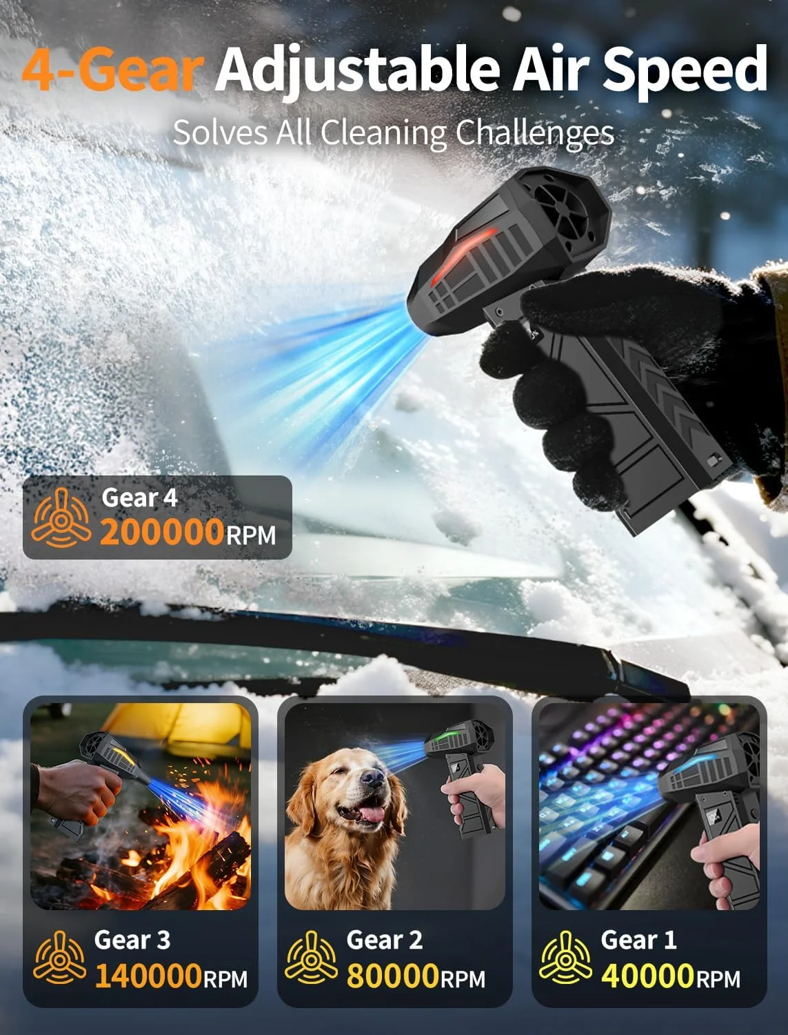 توربو مروحة جيت 200000 دورة في الدقيقة 350 جرام التوجه فرش منفاخ فرش مكنسة كهربائية منفاخ للكمبيوتر/المنزل/السيارة تنظيف منفضة الهواء منفاخ #5