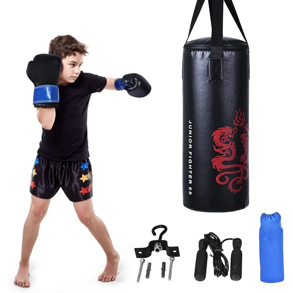 Sandbag set, including gloves, rucksack, sturdy hooks, heavy bags for children and teenagers training, taekwondo, karate