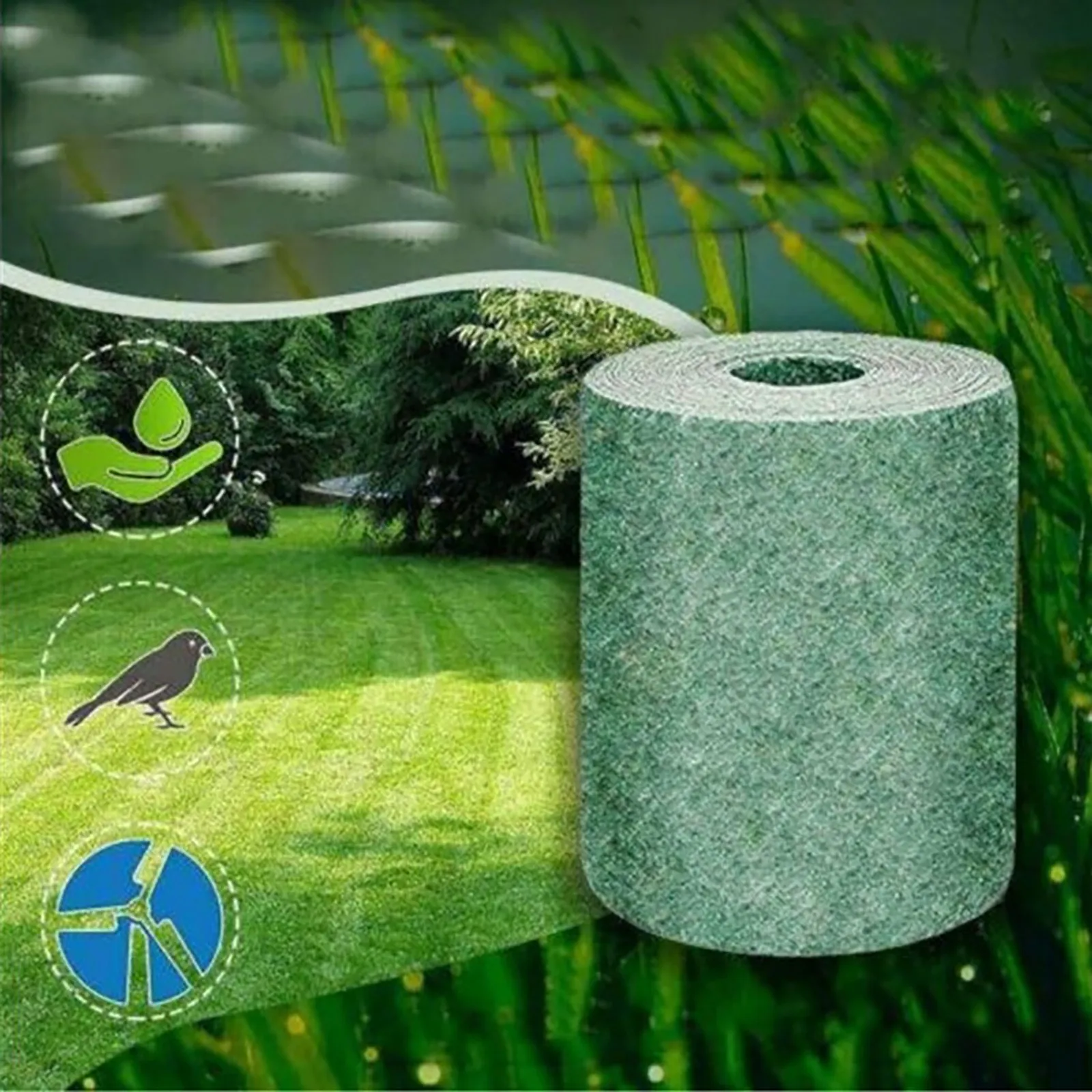 1pc 20x100cm Grass Seed Mat Fertilizer Blanket Mat Blanket Green Plant Mat